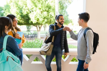 students meeting up